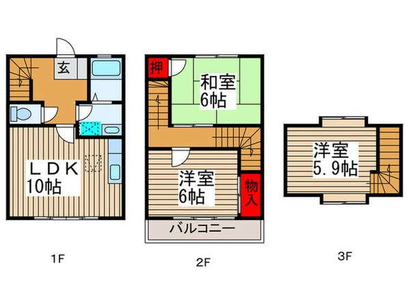 プロムナ－ド桶川Ｂ棟の物件間取画像